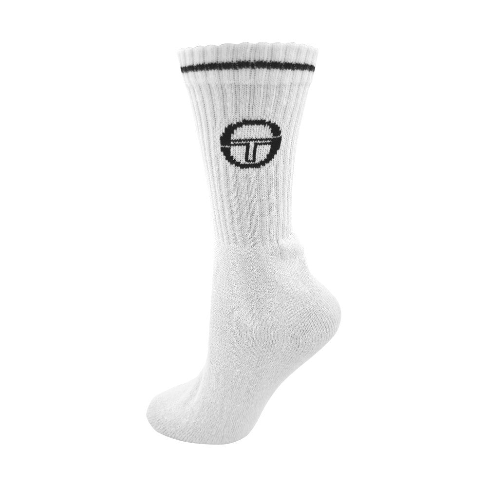 Sergio Tacchini Baumwoll-Sportsocken – 3 Paar/Pack – Weiß – Gr. 43–46
