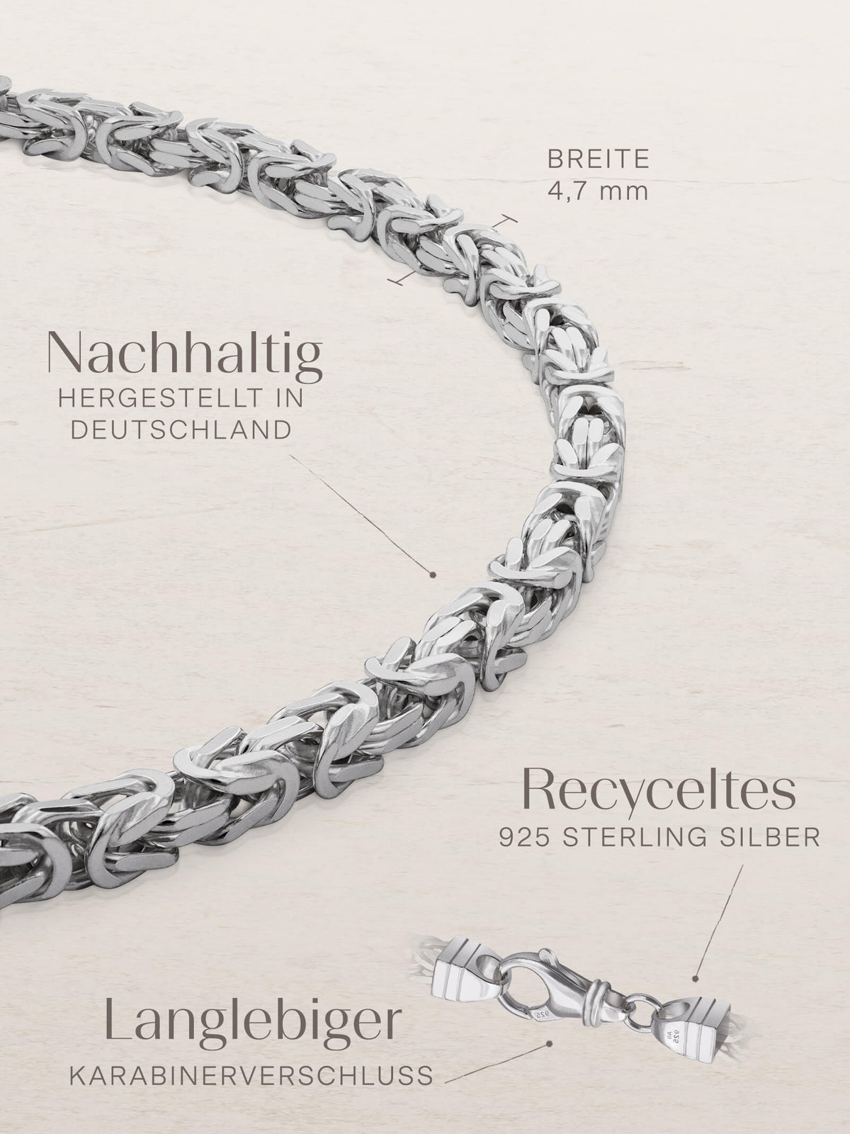 Armband Königskette ROYAL Modern Silber
