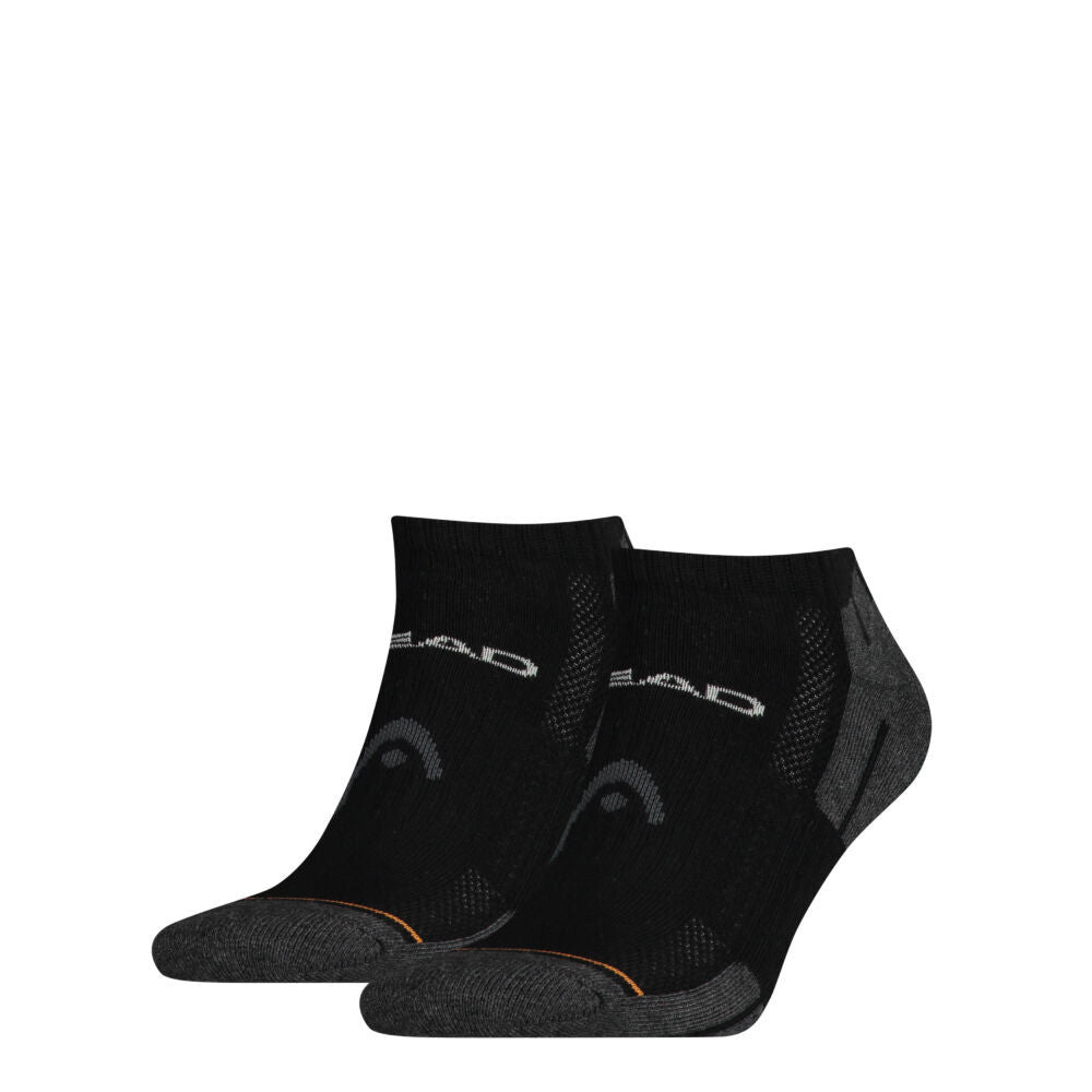 HEAD Unisex Performance Sneaker-Socken – atmungsaktiv – 2 Paar/Pack – Schwarz – Gr. 35–38