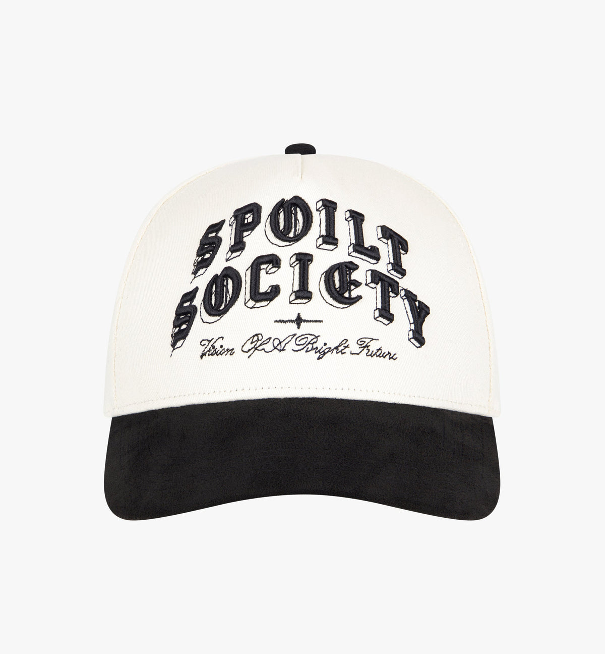 Spoilt Society Vision II Cap in Schwarz und Creme mit 3D-Stickerei