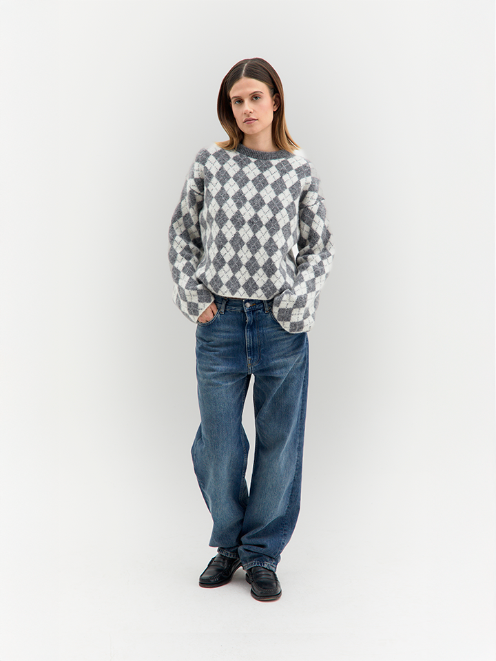 Farah Jacquard-Rautenpullover Boxy Fit – Tenné