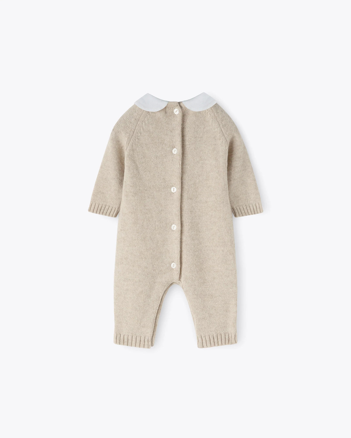 Baby Strampler Beige Kaschmir-Mix mit Kragen | NANAN – Luxuriös, Weich & Unisex