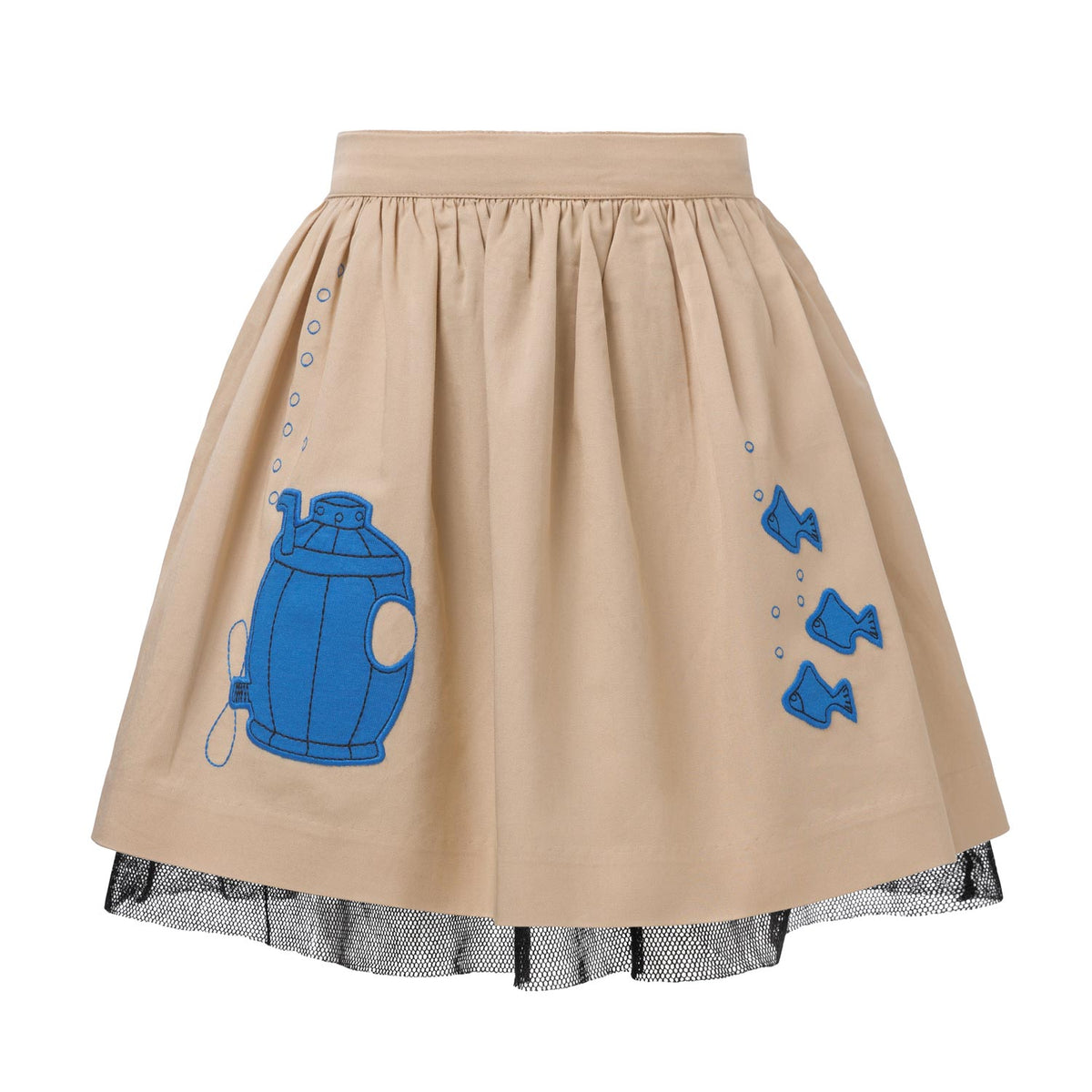 Kinder Rock Beige mit U-Boot-Motiv – 100% Baumwoll-Gabardine | Infantium Victoria