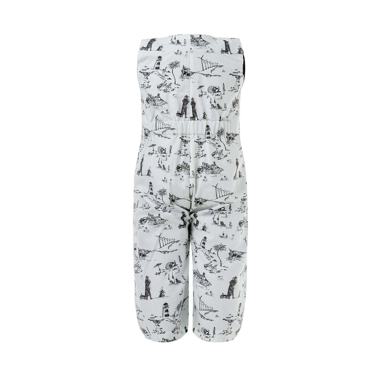 Baby Jumpsuit Plissiert Vintage-Print – Toile de Jouy Mint | Infantium Victoria
