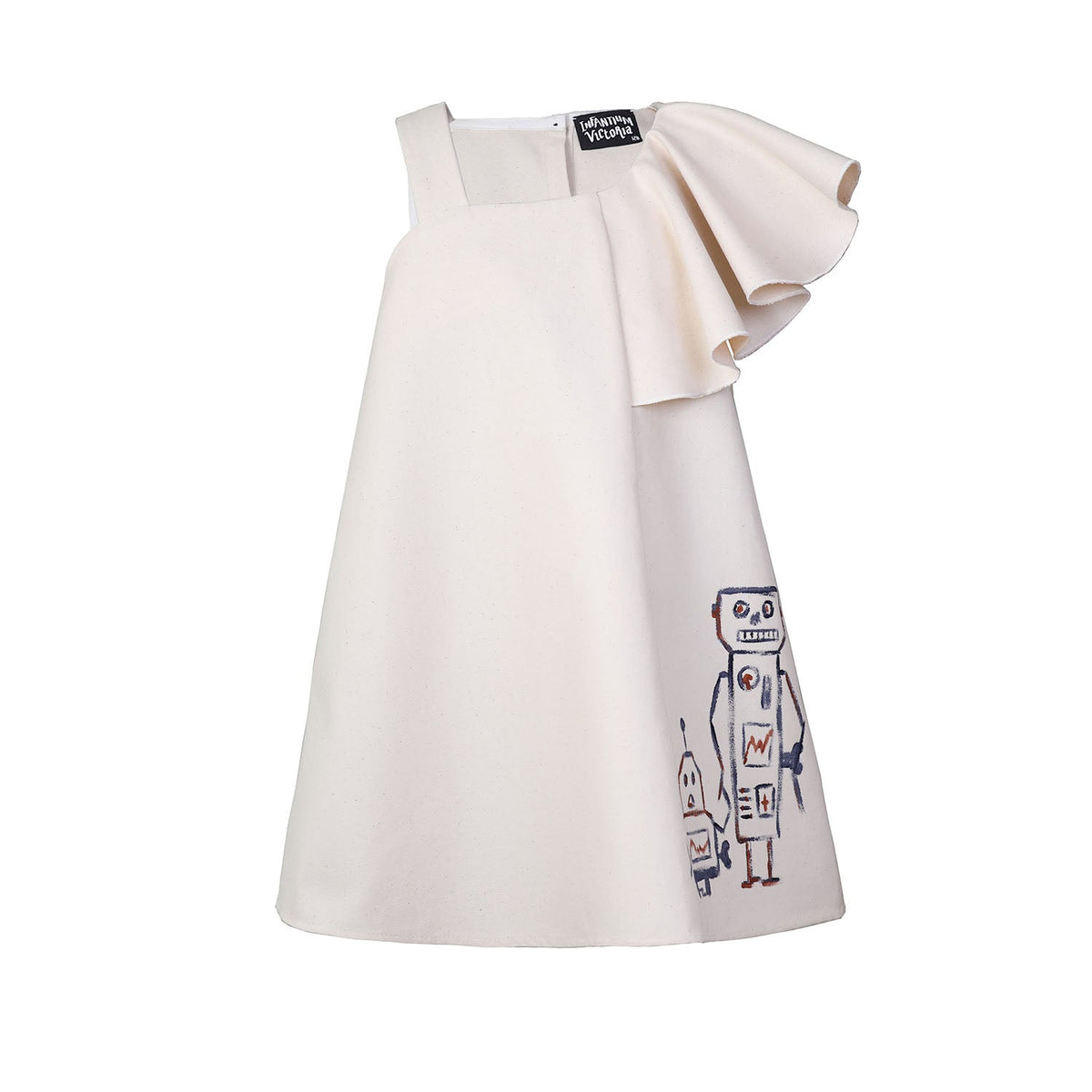 Mädchen Mini-Kleid Handbemalt Limited Edition – Bio-Canvas A-Linie | Infantium Victoria