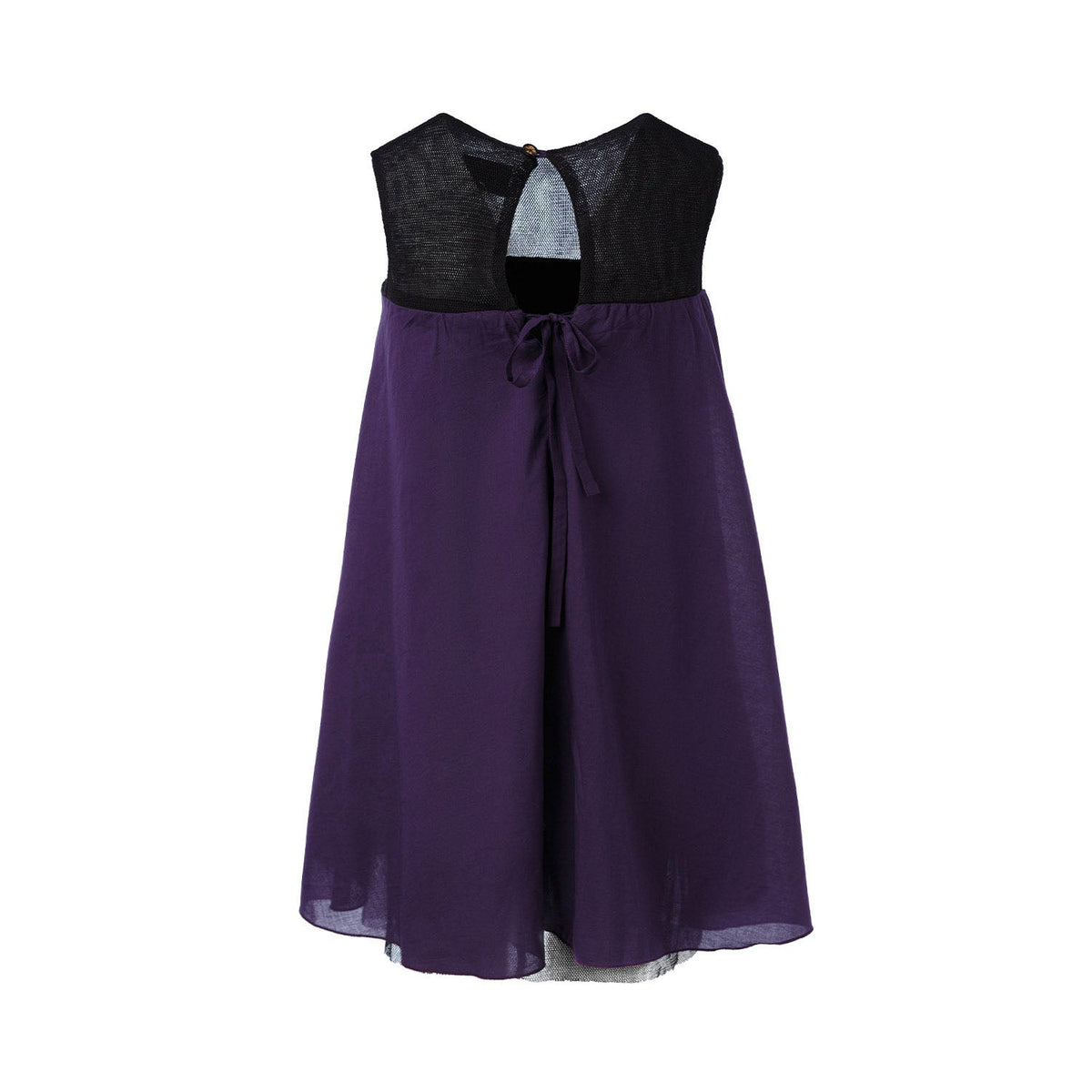 Mädchen Kleid Lila – Baumwollvoile & Schwarzer Tüll Babydoll | Infantium Victoria