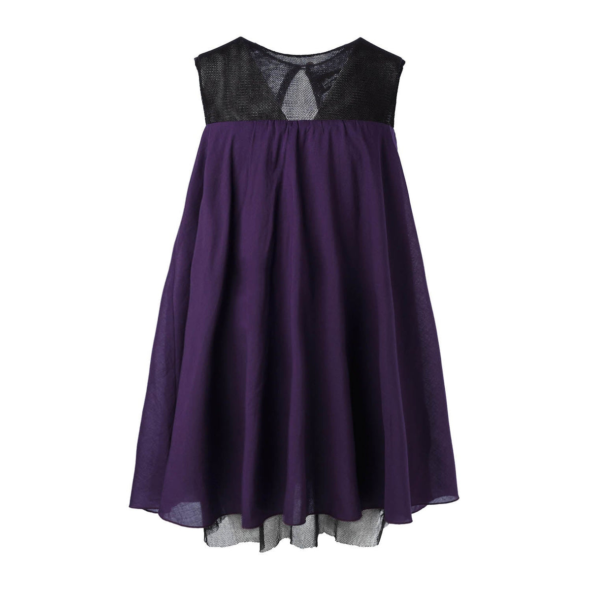 Mädchen Kleid Lila – Baumwollvoile & Schwarzer Tüll Babydoll | Infantium Victoria