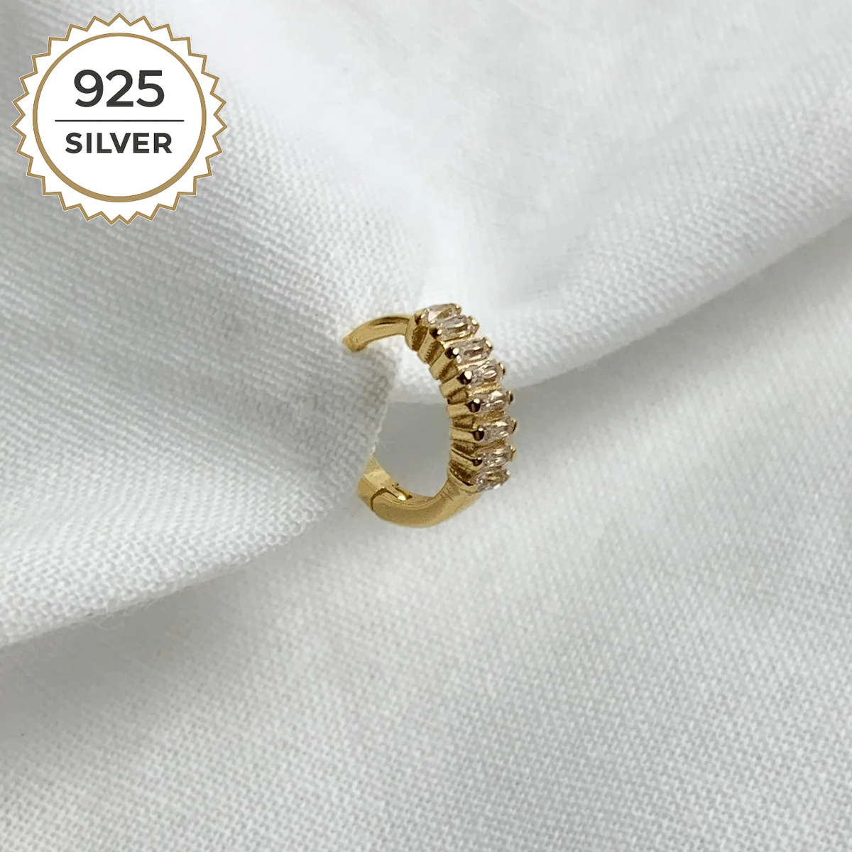 Dawn Helix-Creole 1 cm aus 925 Sterling Silber mit Zirkonia