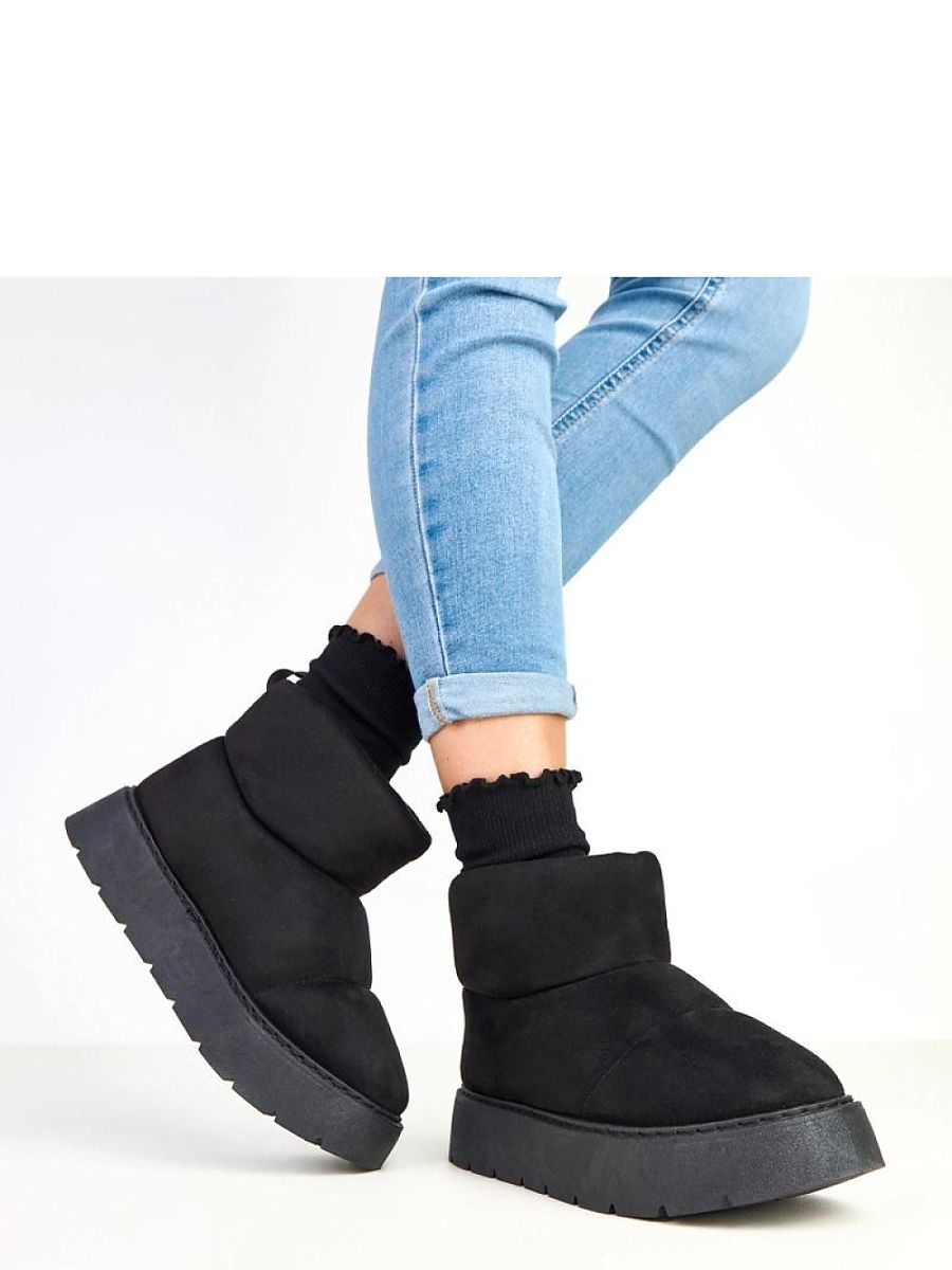 Schneestiefel Modell 218139 Solea – Schwarze Damen-Ankle-Winterstiefel mit Fellfütterung & Plateau