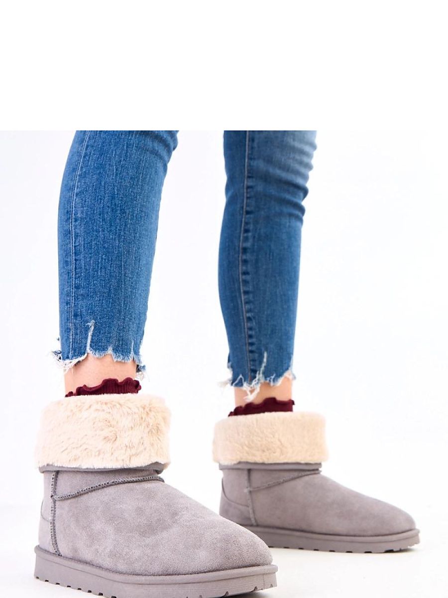 Schneestiefel Modell 218467 Solea – Graue Damen-Winterstiefel mit Kunstfell-Futter