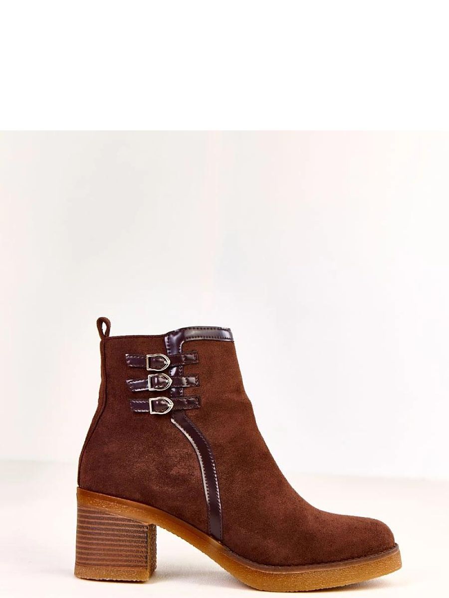 Absatzstiefeletten Damen Solea 219643 – Braun, Blockabsatz & Schnallen