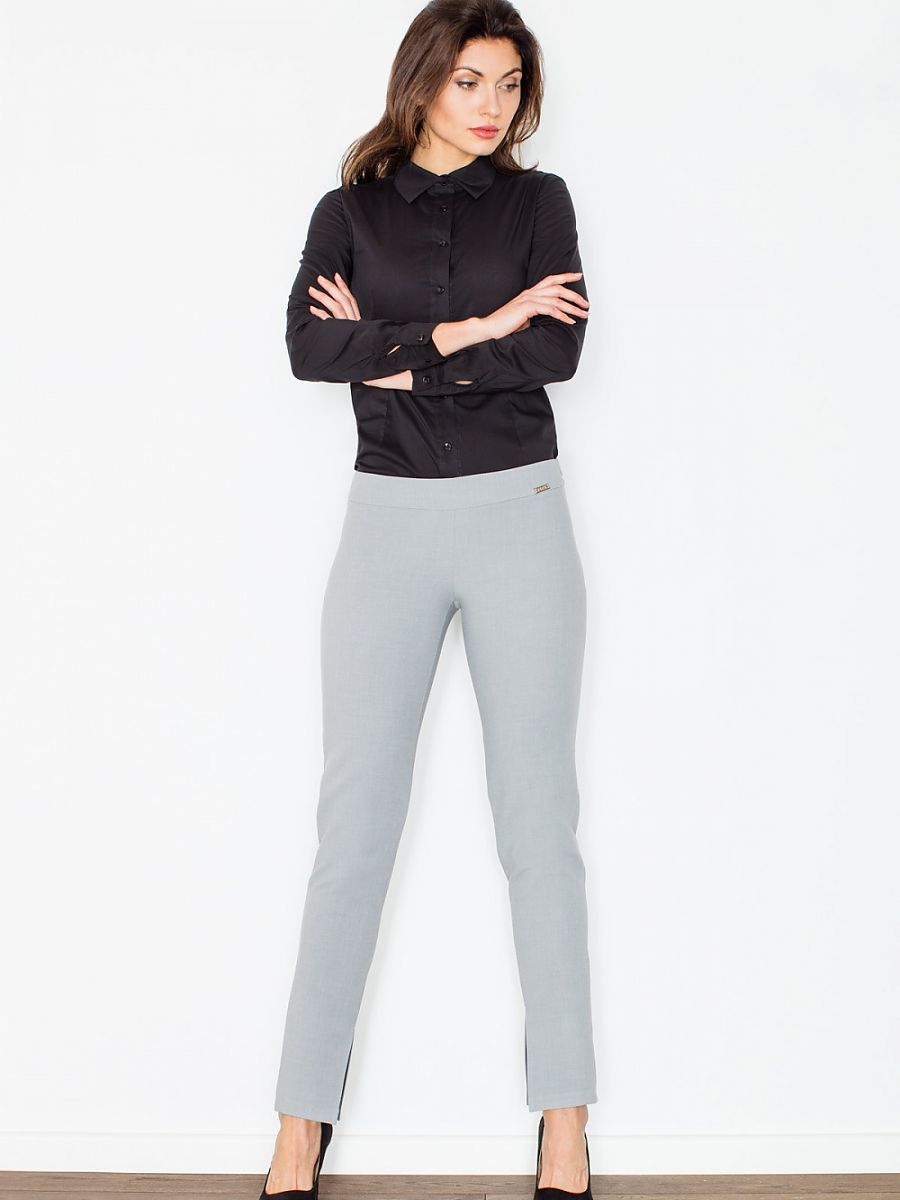 Figl Damenhose Modell 60182 in Grau mit geradem Schnitt