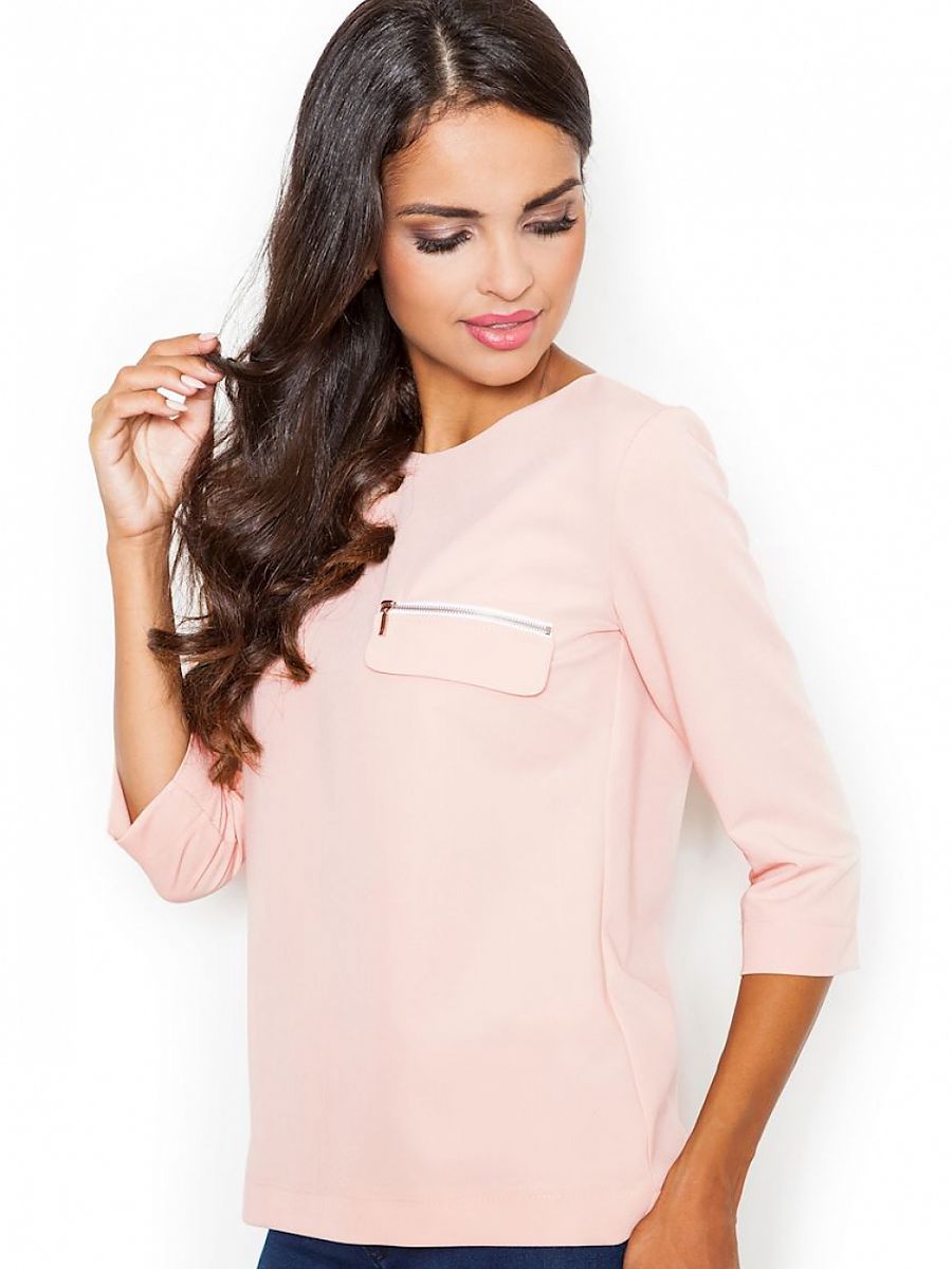 Figl Damenbluse 111530 in Rosa mit 3/4-Ärmeln