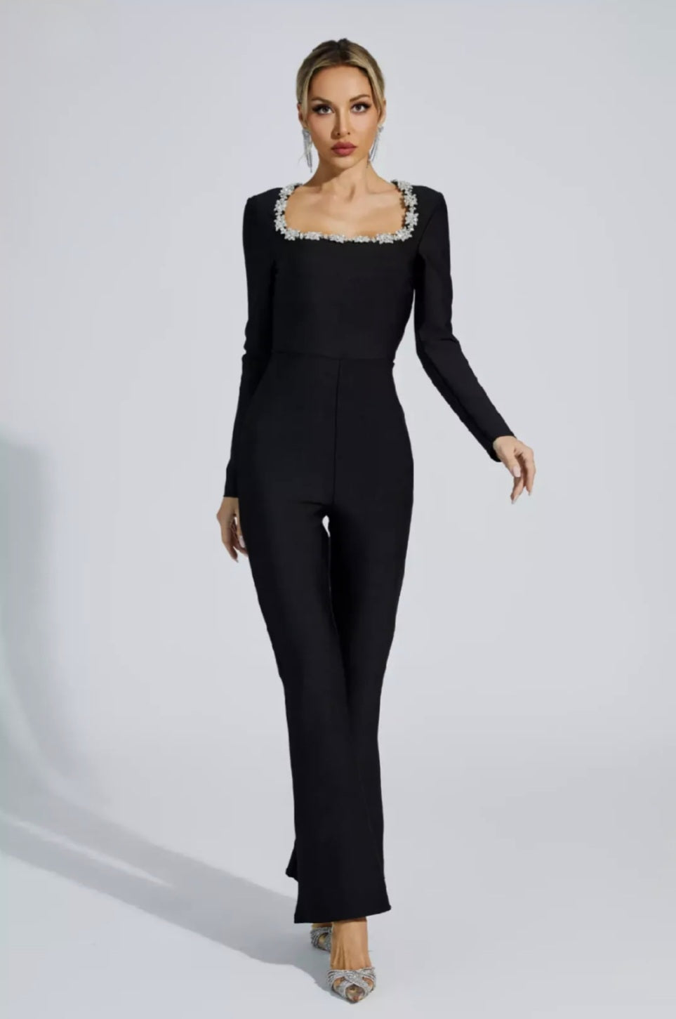Schwarzer Overall | Bodysuit Overall | Verzierter Overall | Sommermode