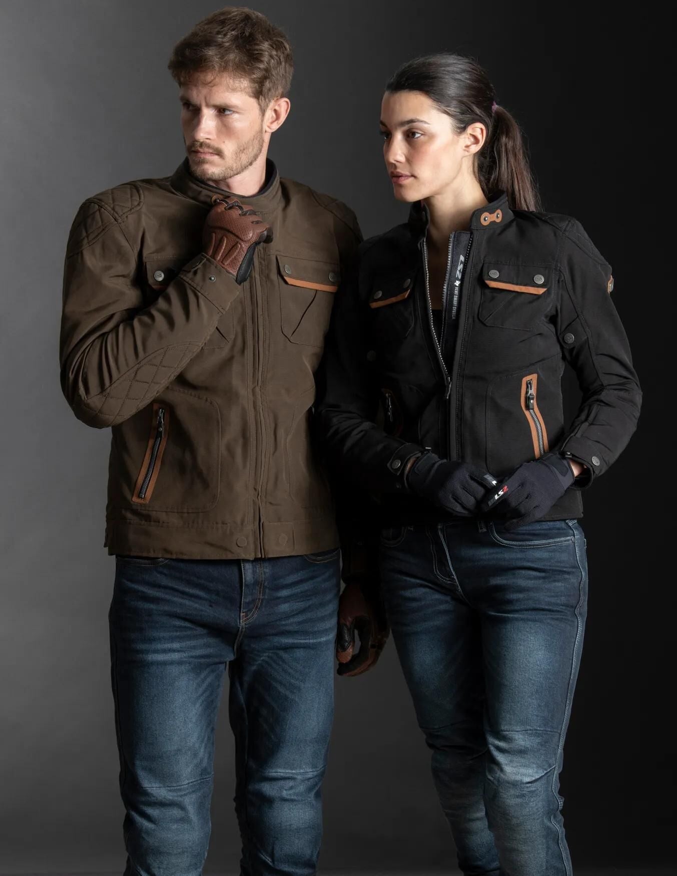 LS2 Bullet Jacket Herren-Motorradjacke – Vintage Braun, Wasserdicht | Größe XL (EU 54)
