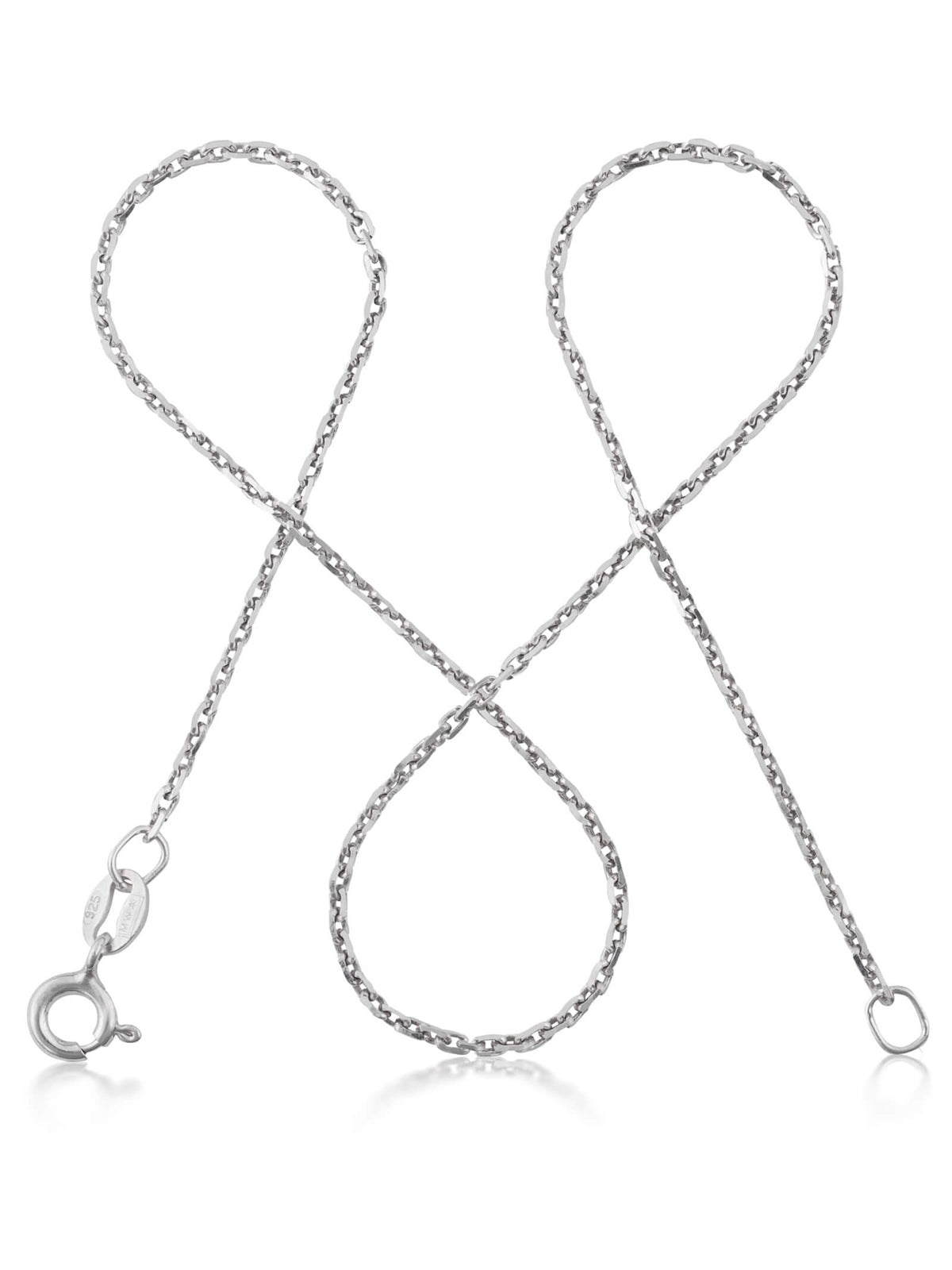 diamantierte Ankerkette Silber 1,3 mm