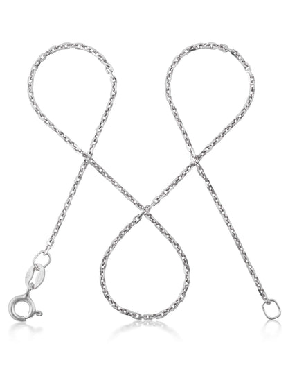 diamantierte Ankerkette Silber 1,3 mm