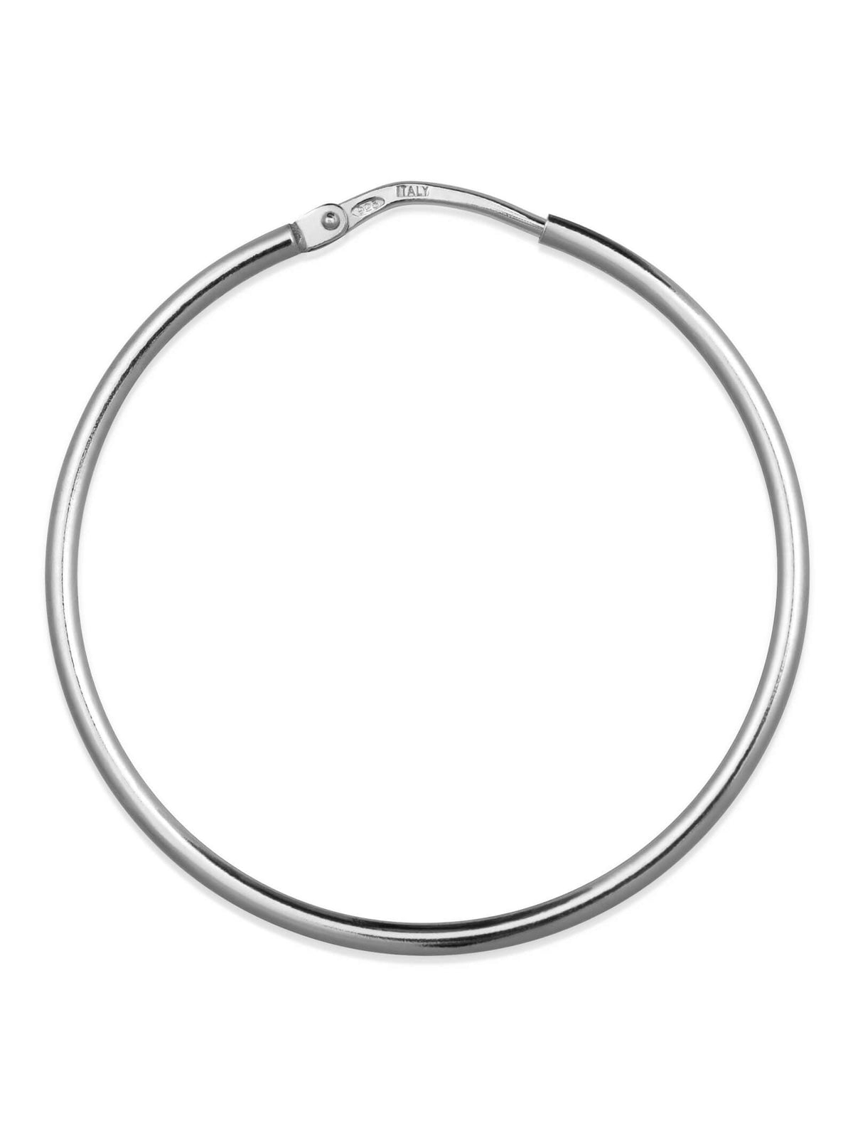 Klassische Creolen 35 mm aus rhodiniertem 925er Silber