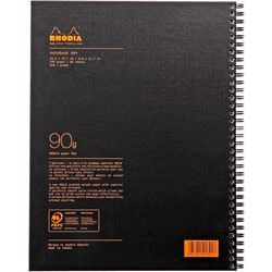 Rhodia 191301C Notizbuch Schwarz | A4+ kariert, perforiert, 80 Blatt, 90g/m²