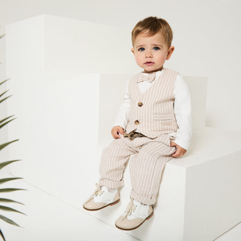 Kinder Leinenhose Beige mit Umschlag | NANAN – Leicht, Edel & Sommerlich