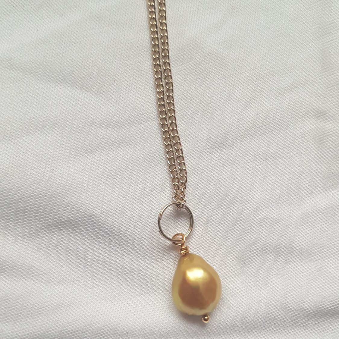 Süßwasserperlen-Halskette Gold – Handgemachte Glocken-Perle | Ifemi Jewels
