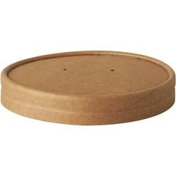 Papstar Deckel für Suppenbecher 87267 | Braun | Einweg-Deckel für To-Go-Suppenbecher