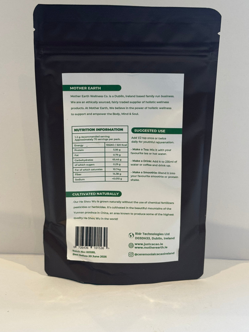 Mother Earth He Shou Wu Pulver (70g)