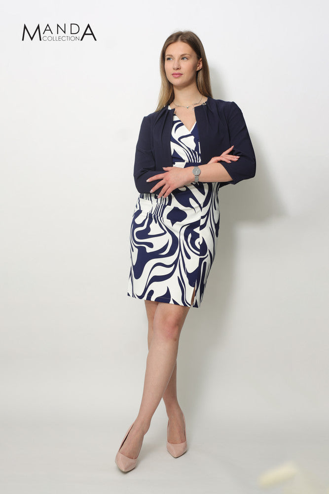 Marineblauer Bolero – elegante Damenjacke aus Polyester-Elasthan
