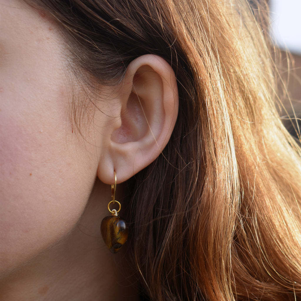 Tigerauge Gelbgold Ohrringe – „Wärme + Seele“ | nlanlaVictory BLOOM Collection