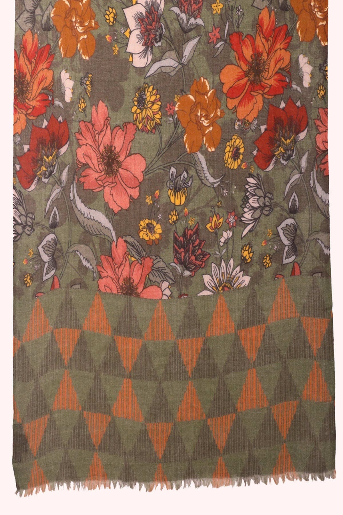 Autumn Meadow Print Wool Scarf - Multicoloured | SVEŽElife