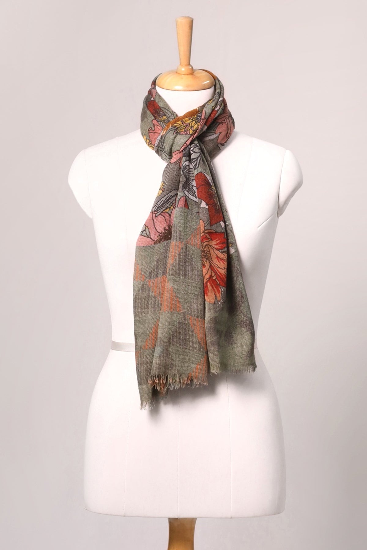 Autumn Meadow Print Wool Scarf - Multicoloured | SVEŽElife