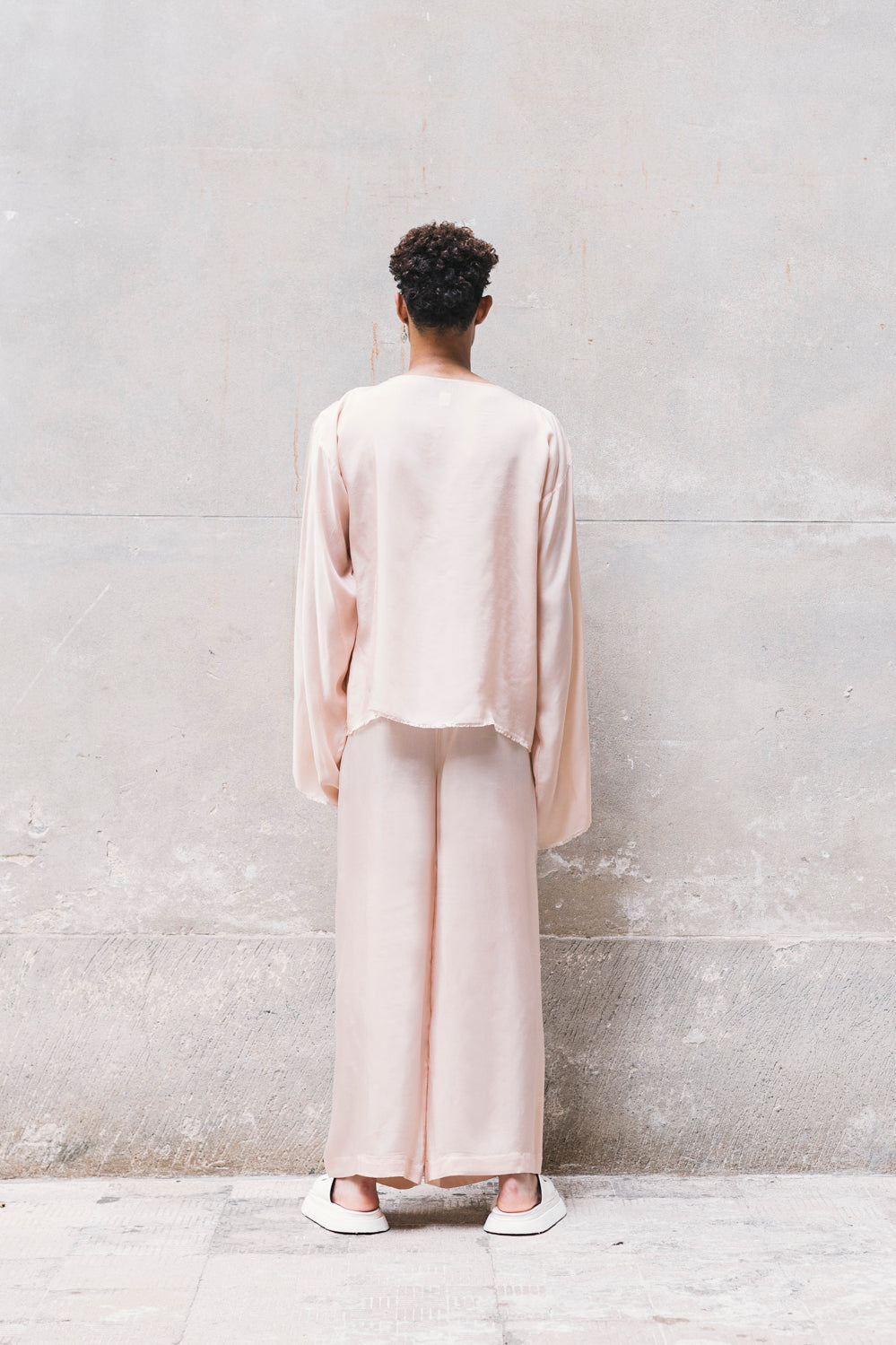 Weite Sommerhose 100% Bemberg | Cyclamen &amp; Puderrosa | Zero-Waste | ZEROBARRACENTO