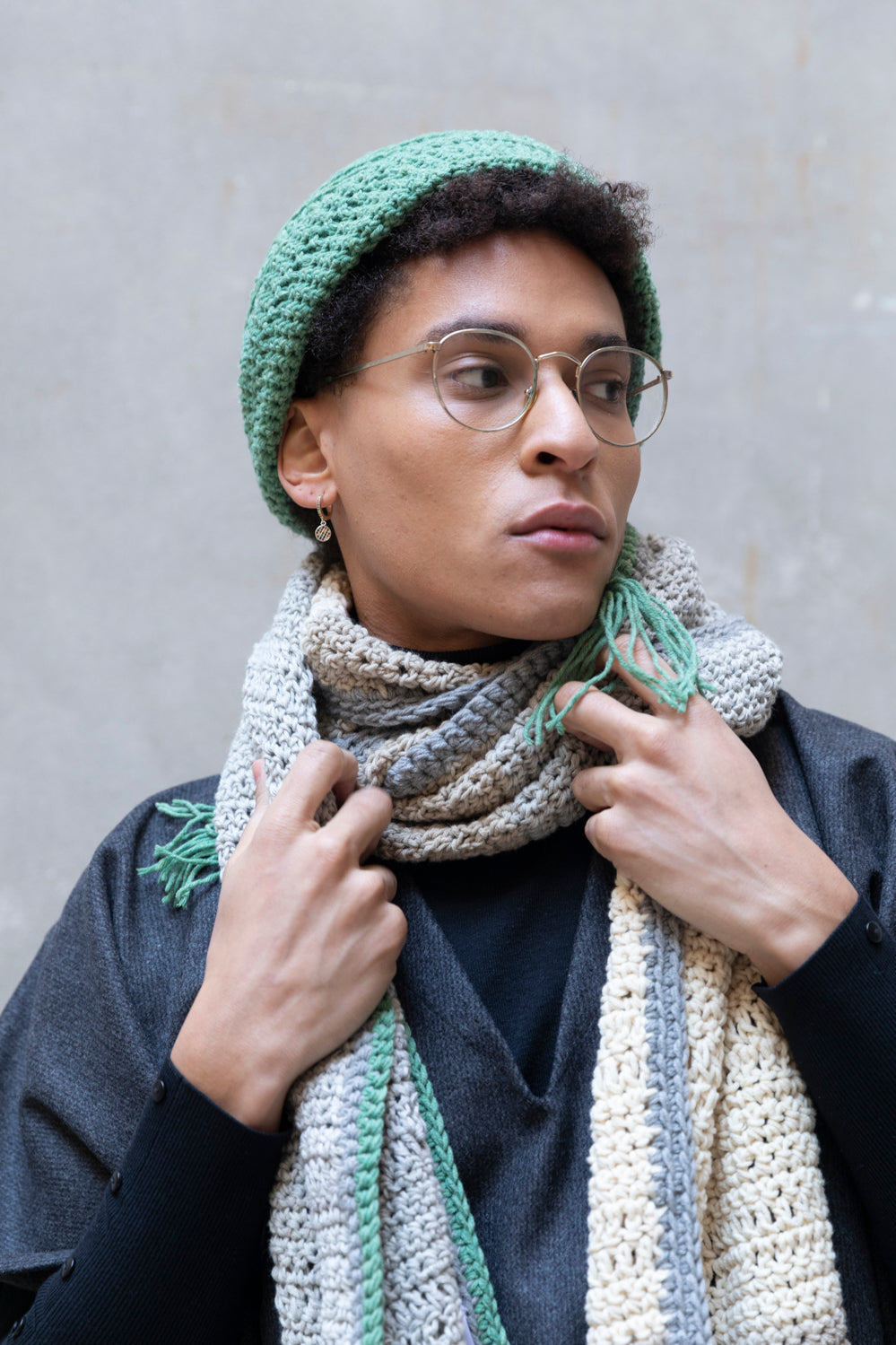 Handgestrickter Wollschal | Extra Lang | Zero-Waste | ZEROBARRACENTO