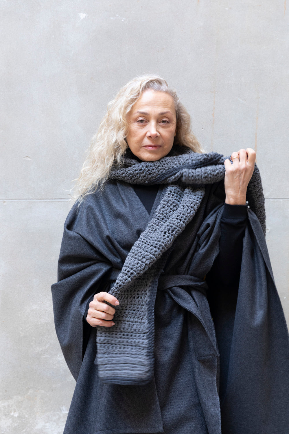 Handgestrickter Wollschal | Extra Lang | Zero-Waste | ZEROBARRACENTO