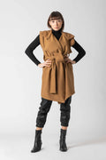 EBI Midi-Weste aus Wollmix | Camel | Zero-Waste | ZEROBARRACENTO