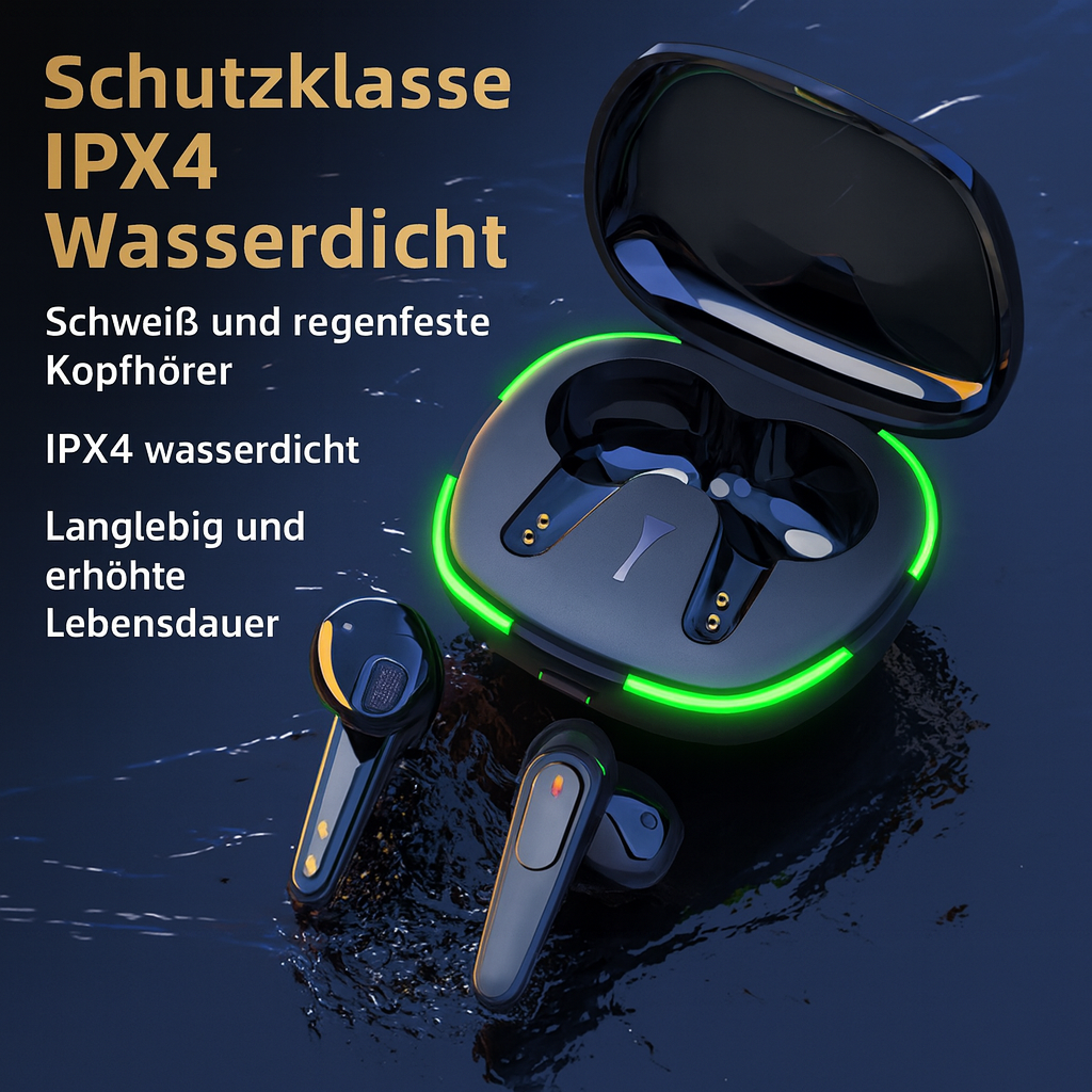 TWS Bluetooth 5.0 In-Ear Kopfhörer – Kabellos, Touch-Steuerung, IPX4, LED-Ladecase