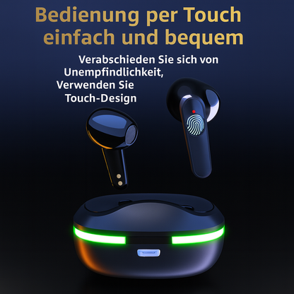 TWS Bluetooth 5.0 In-Ear Kopfhörer – Kabellos, Touch-Steuerung, IPX4, LED-Ladecase