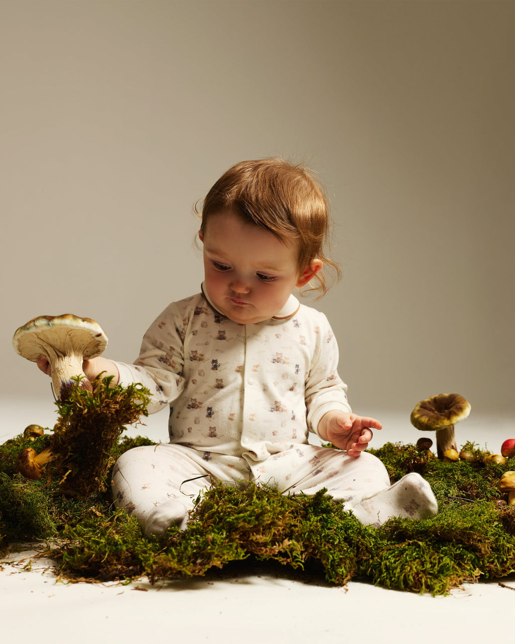 Baby Wickelstrampler Jersey Süßer Wald mit Waldtieren | NANAN – Verspielt & Poetisch