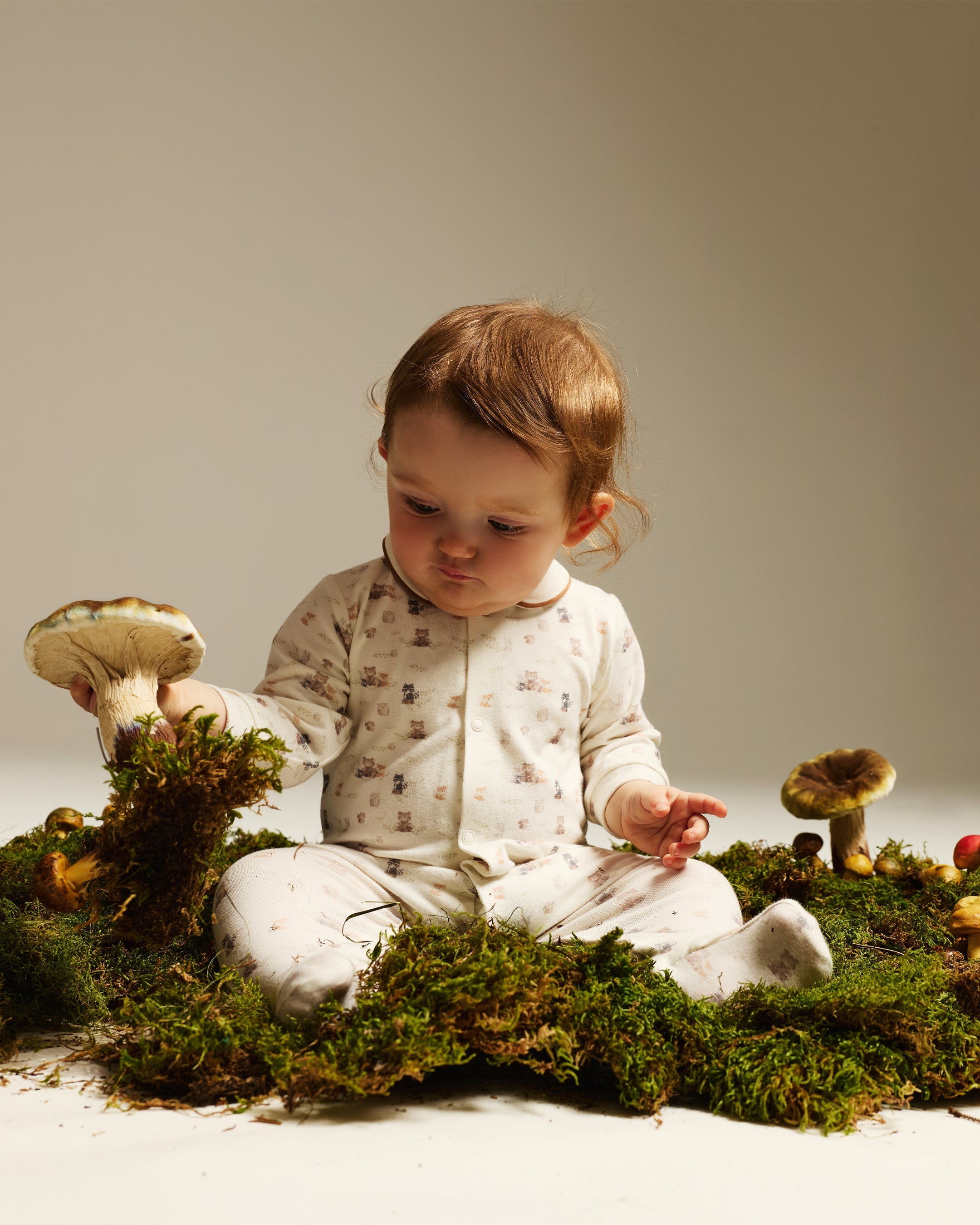 Baby Wickelstrampler Jersey Süßer Wald mit Waldtieren | NANAN – Verspielt & Poetisch
