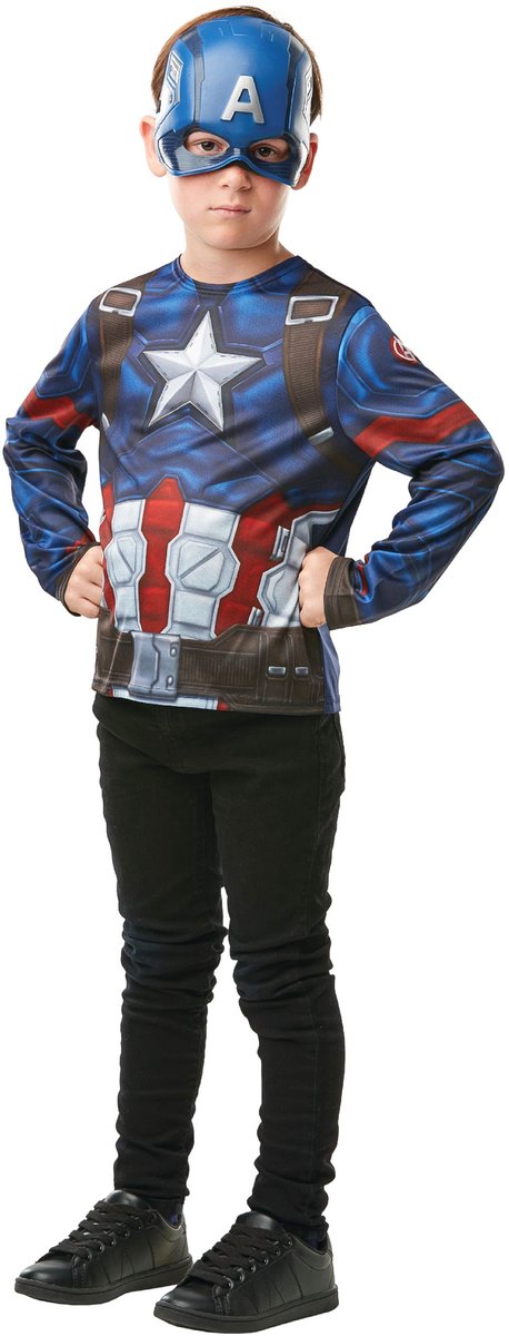 Rubies France Captain America Kostüm für Kinder – Oberteil & Maskenset