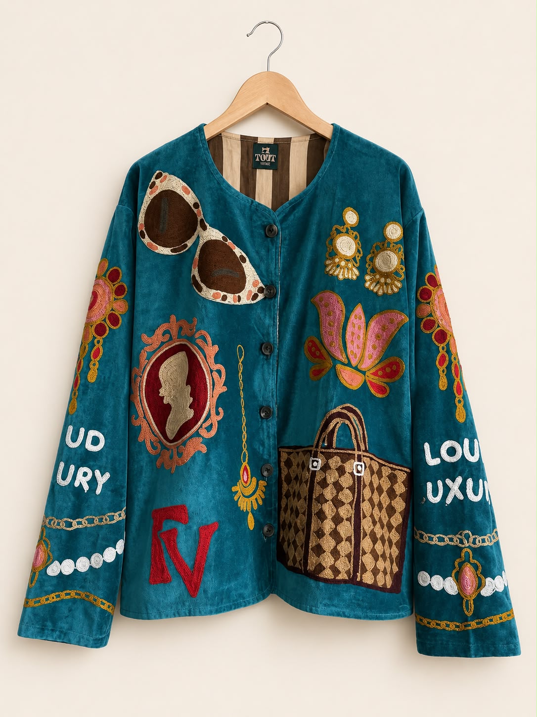 TOUT – Laute Luxusjacke aus Samt – Türkis – Oversized