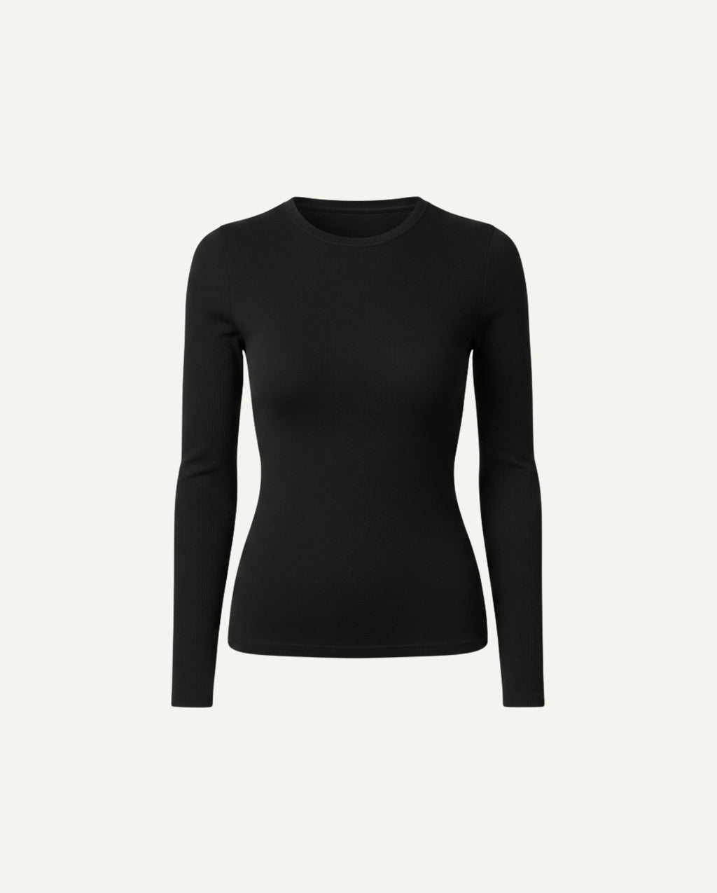 Merinowoll-Langarmshirt – Schwarz