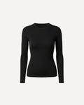 Merinowoll-Langarmshirt – Schwarz