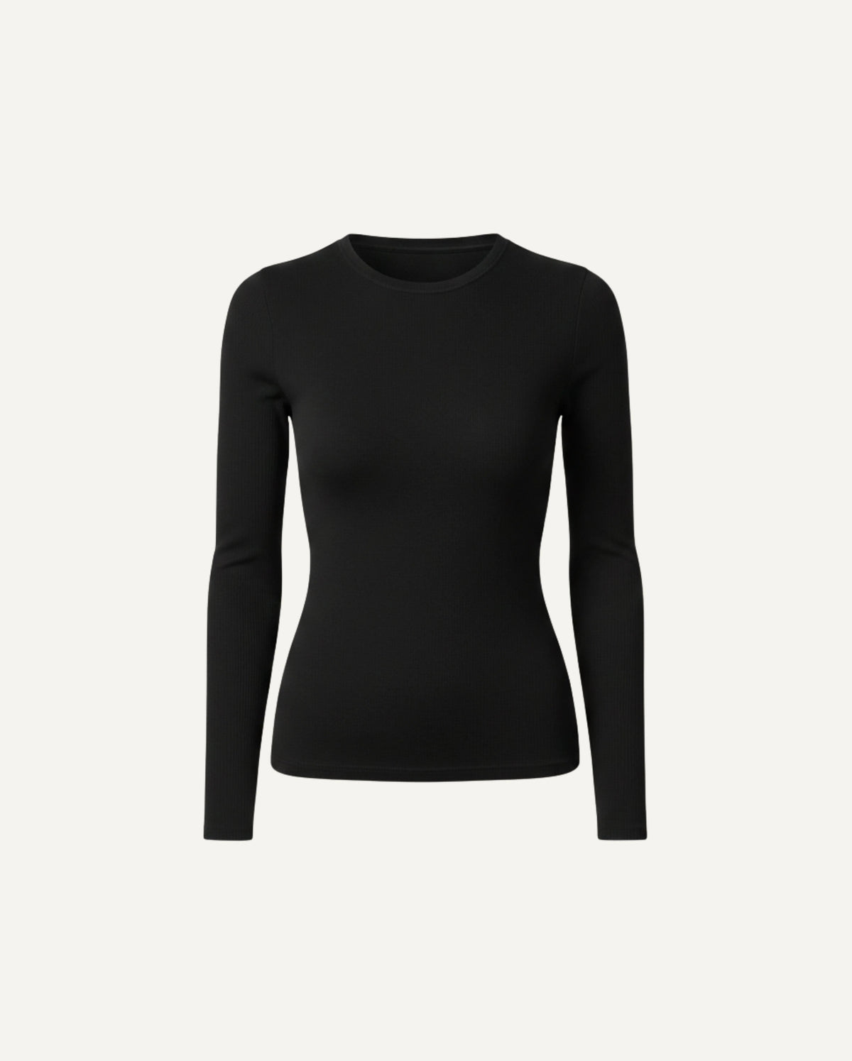 Merinowoll-Langarmshirt – Schwarz