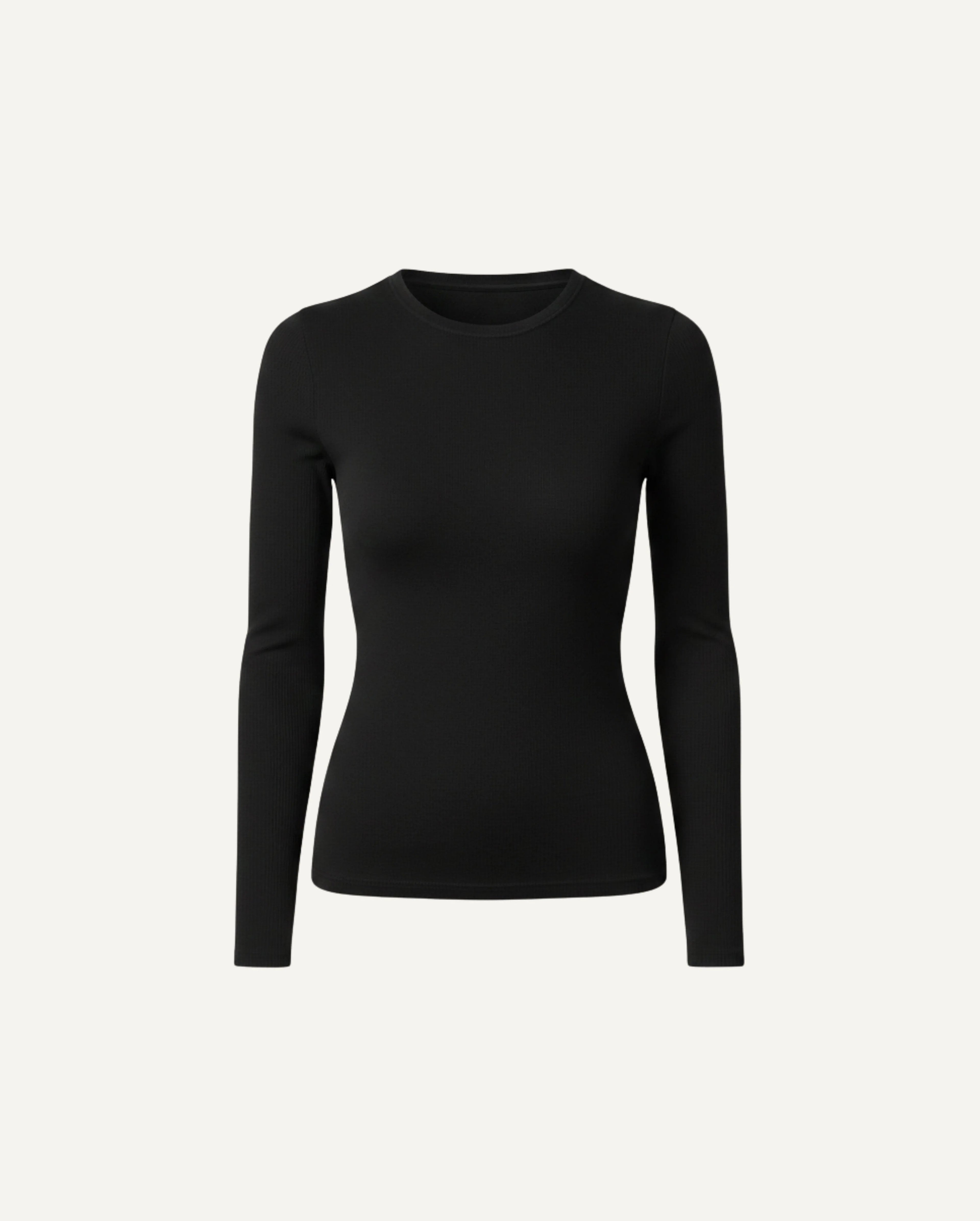 Merinowoll-Langarmshirt – Schwarz