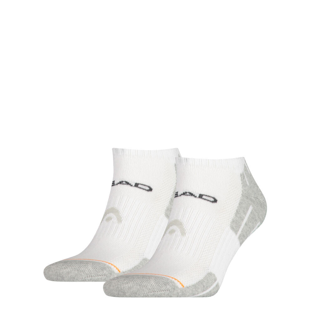 HEAD Unisex Performance Sneaker-Socken – atmungsaktiv – 2 Paar/Pack – Weiß – Gr. 35–38