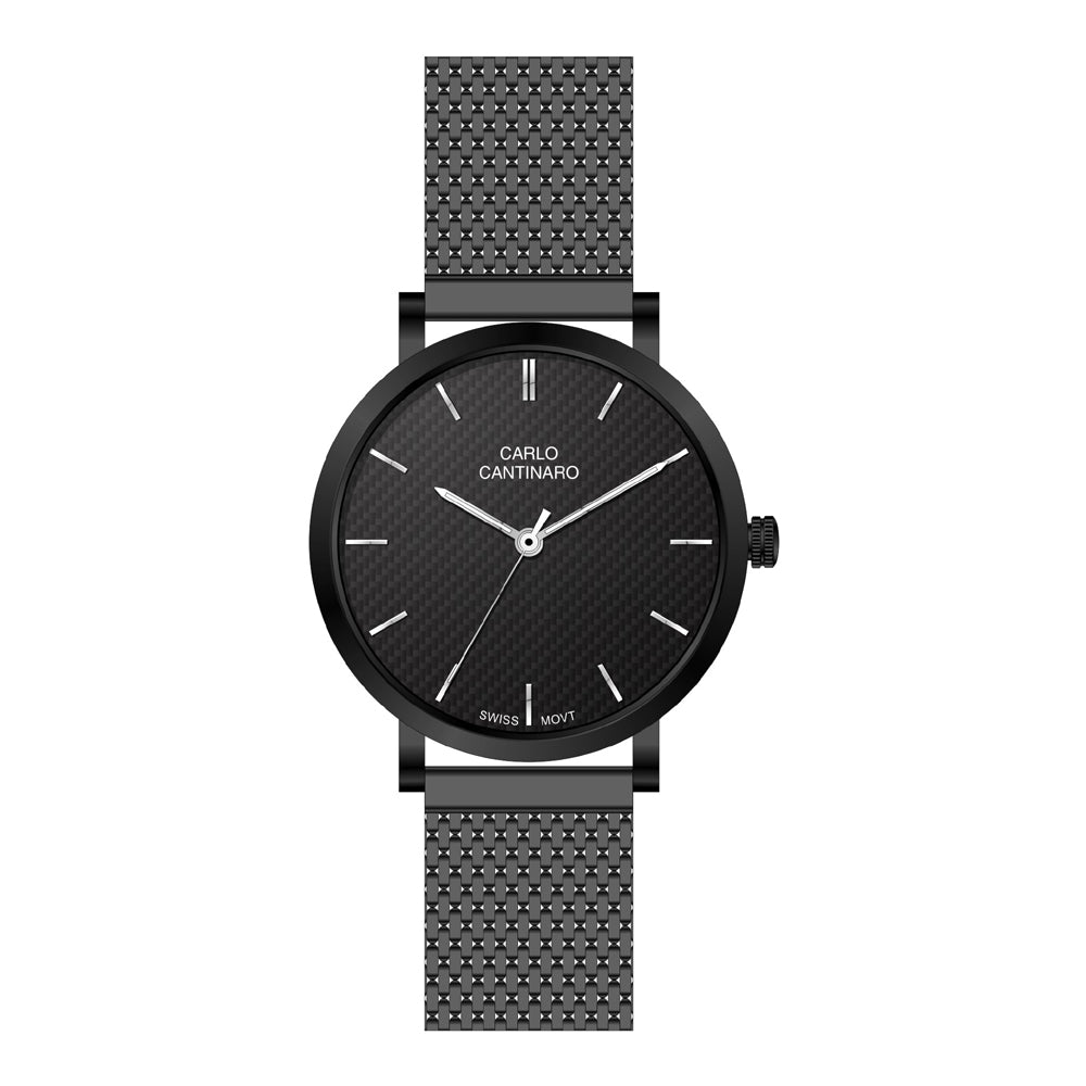 Carlo Cantinaro CC1001GM011 Damenuhr in Schwarz