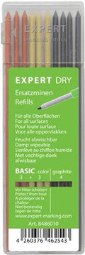 EXPERT Dry Marker Nachfüllset Basic | 4x Graphit + 3x Gelb/Rot | 2,8mm Trockenmarker