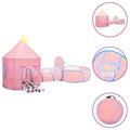 Kinderzelt mit 250 Bällen & Spieltunnel | 3-in-1 Bällebad Rosa | 301x120x128 cm