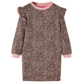 VidaXL Mädchen Sweatkleid mit Leoparden-Print – Mittelpink Größe 92 (2 Jahre)